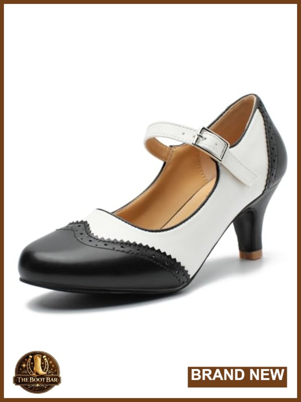 Women's Mary Jane Oxford Pumps Kitten Heels Ankle Strap Round Toe Dress Shoes